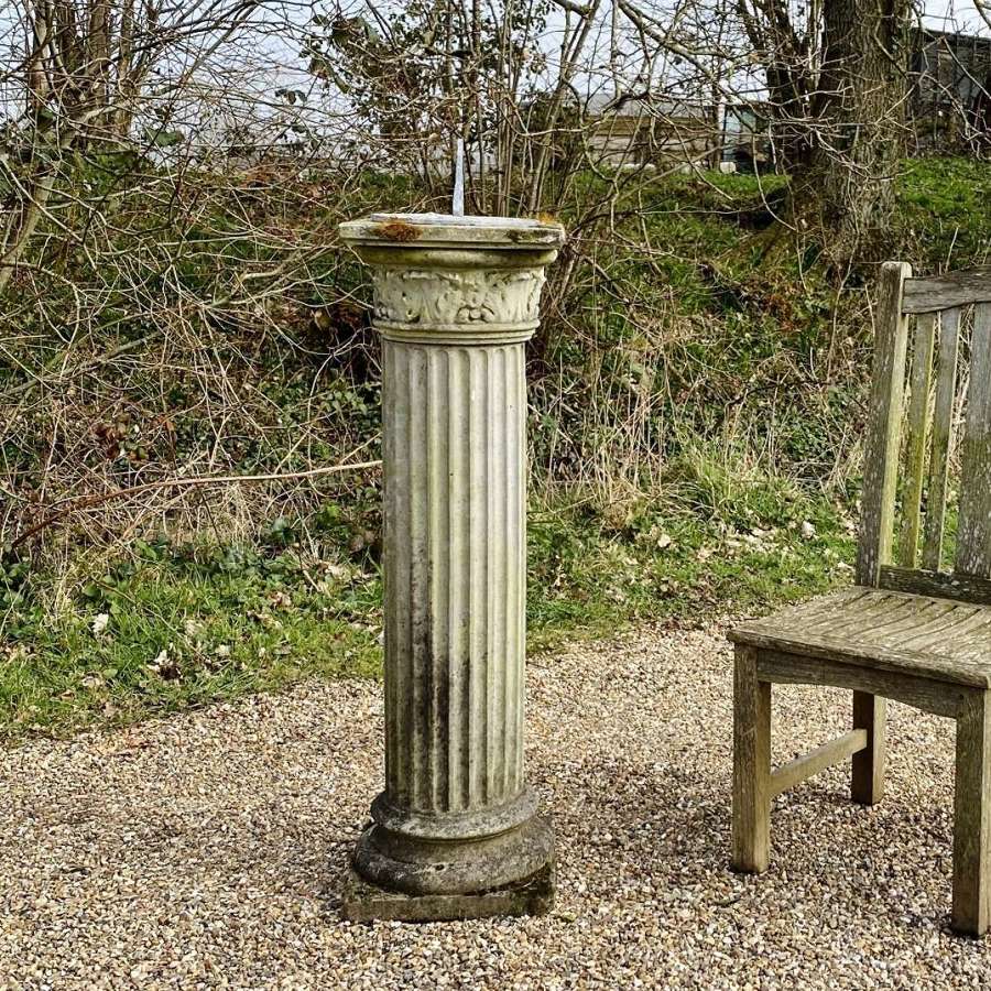 Large Column Sundial with Lead Plate