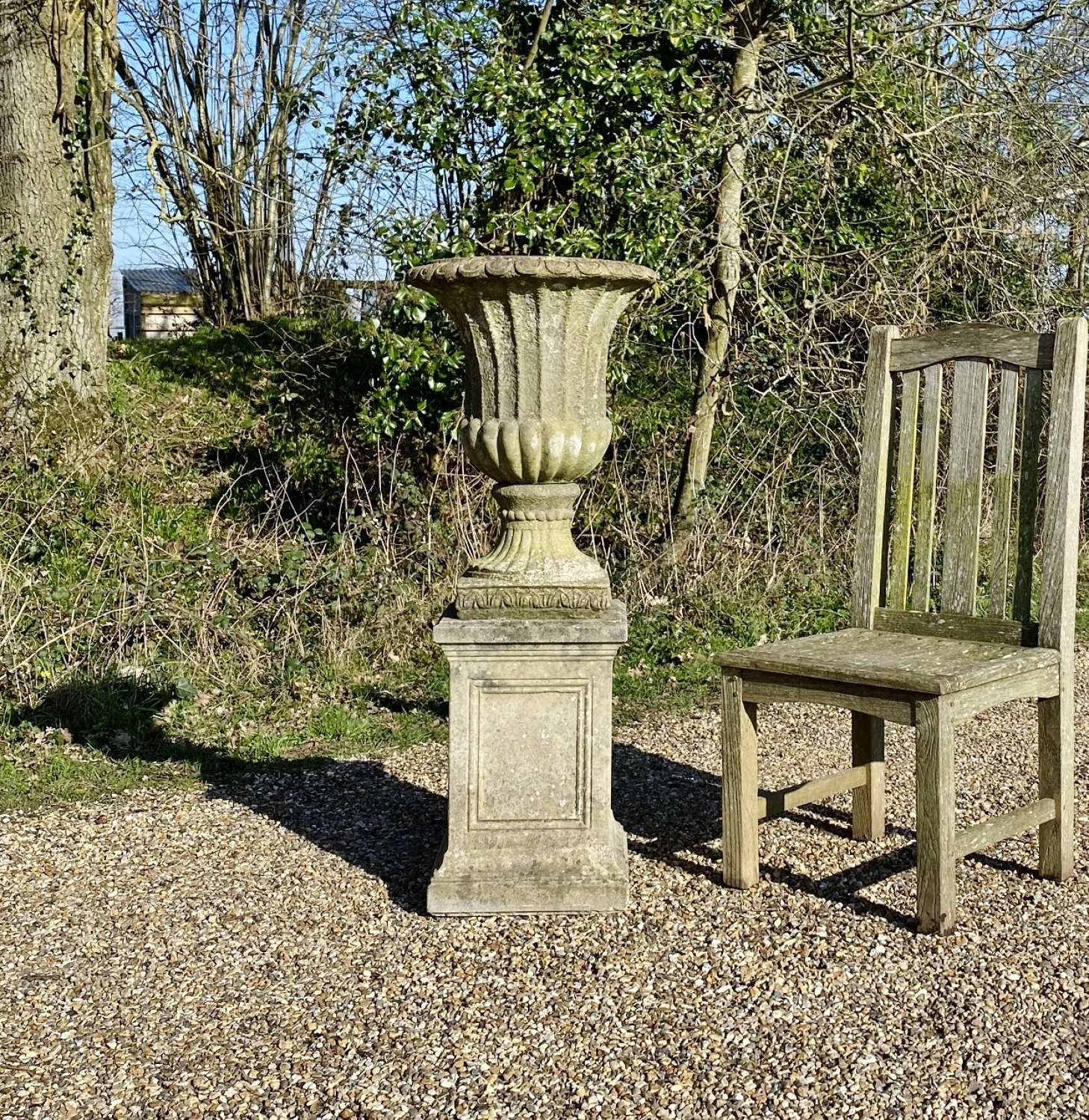 Small Campana Urn and Pedestal
