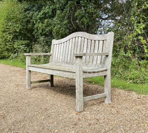 Patinated Arched Back Bench