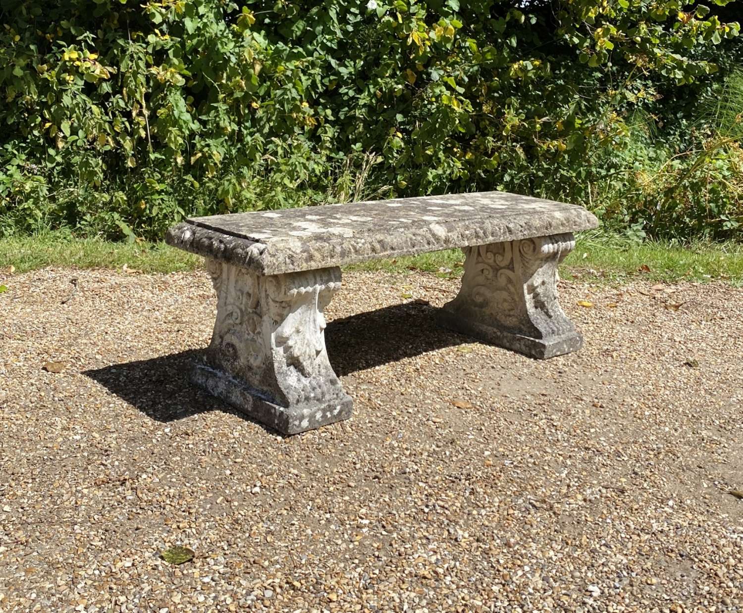 Patinated Stone Bench