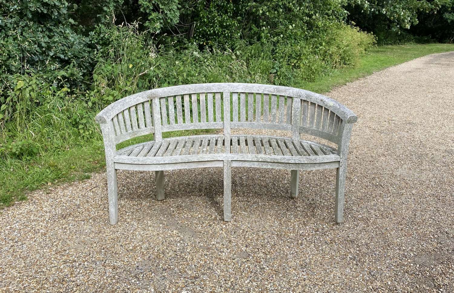 Patinated Curved Bench