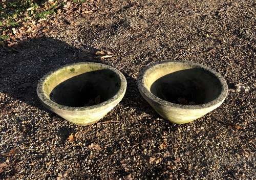 Pair of Ridged Conical Planters