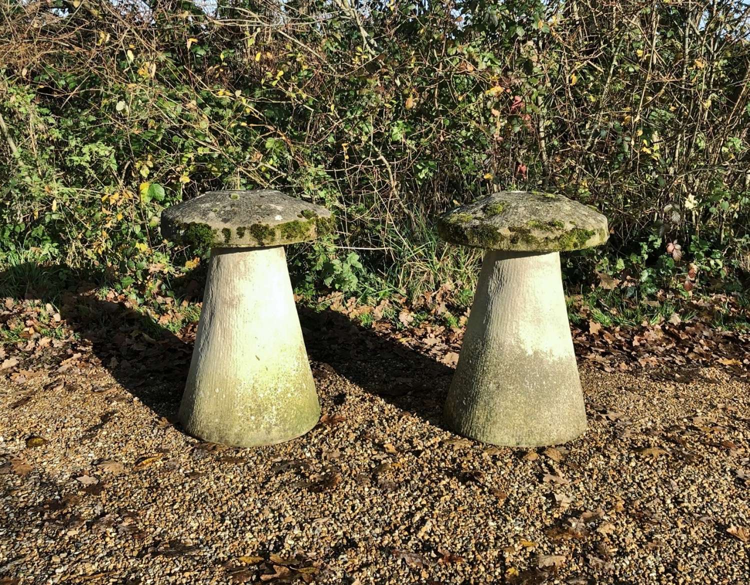 Pair of Composite Stone Staddle Stones