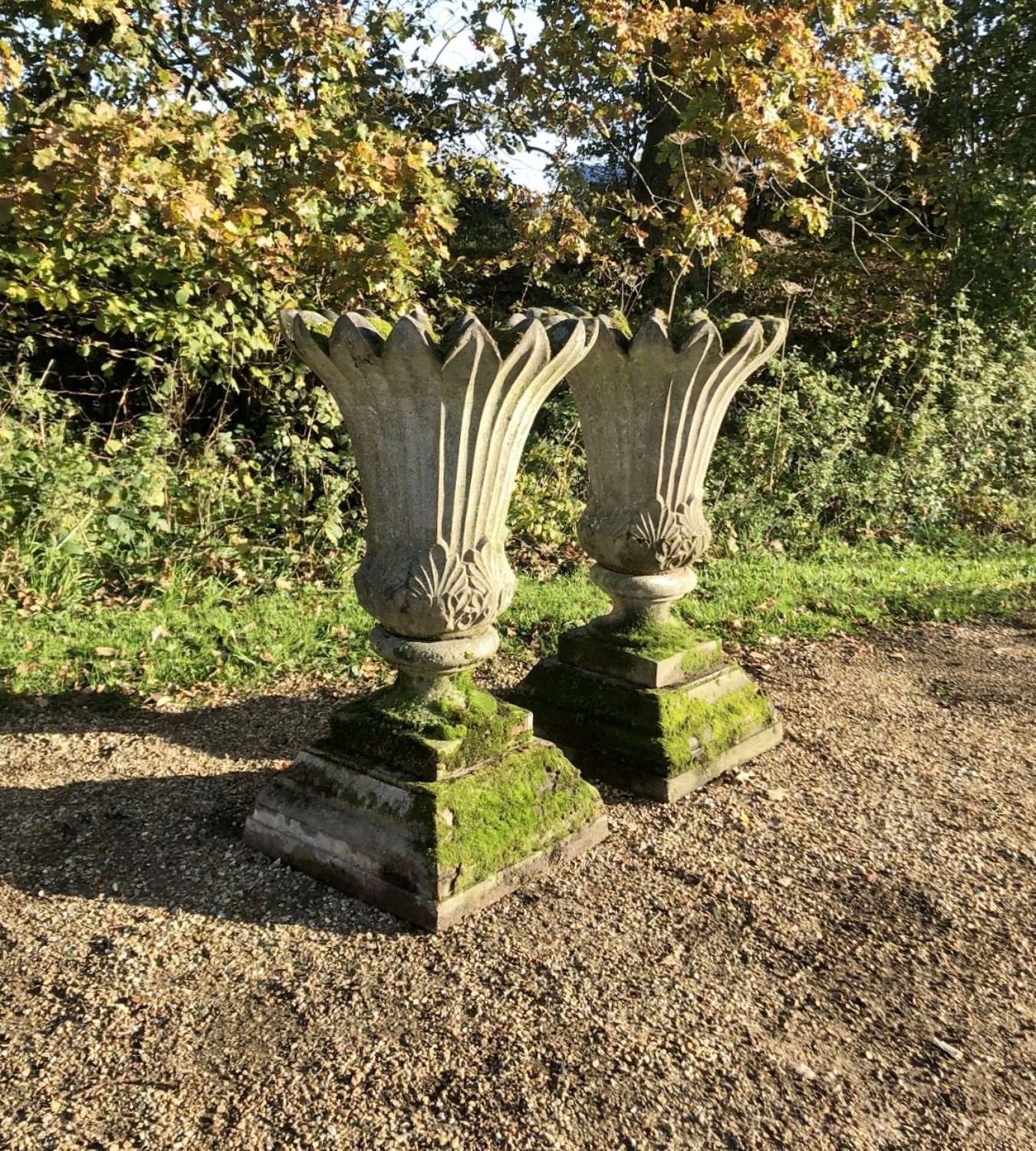Pair of  Large Mossy Winslow Vases
