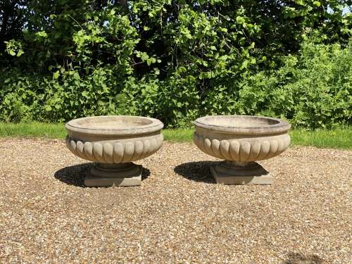 Pair of Lobed Urns
