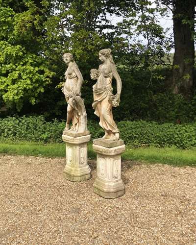 Pair of Maiden Statues