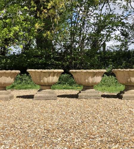 Pair of Fluted Urns