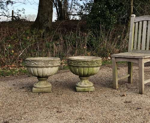 Pair of Bowl Urns