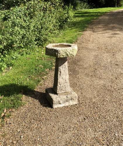 Hexagonal Limestone Bird Bath