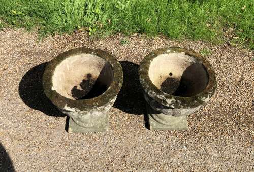 Pair of Mossy Urns