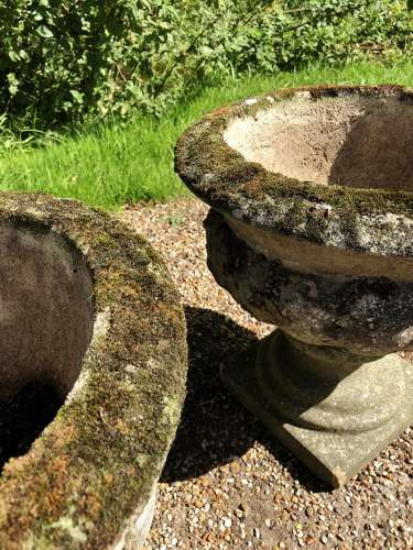 Pair of Mossy Urns