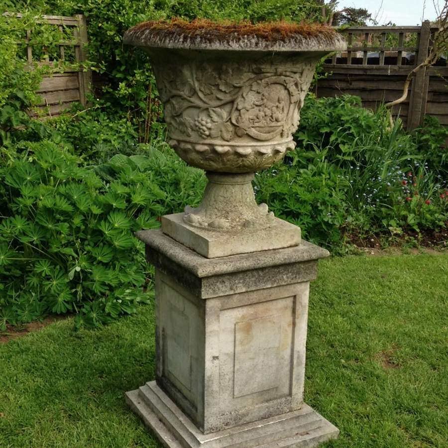 Large French Urn and Pedestal