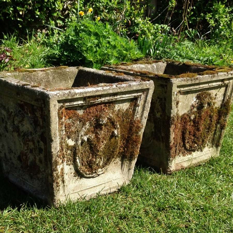 Pair of Mossy Prince of Wales Planters