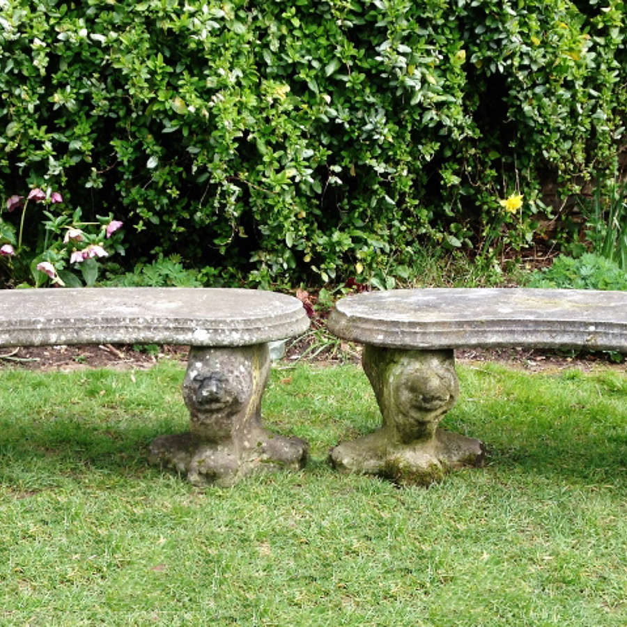 Pair of Lion Feet Benches