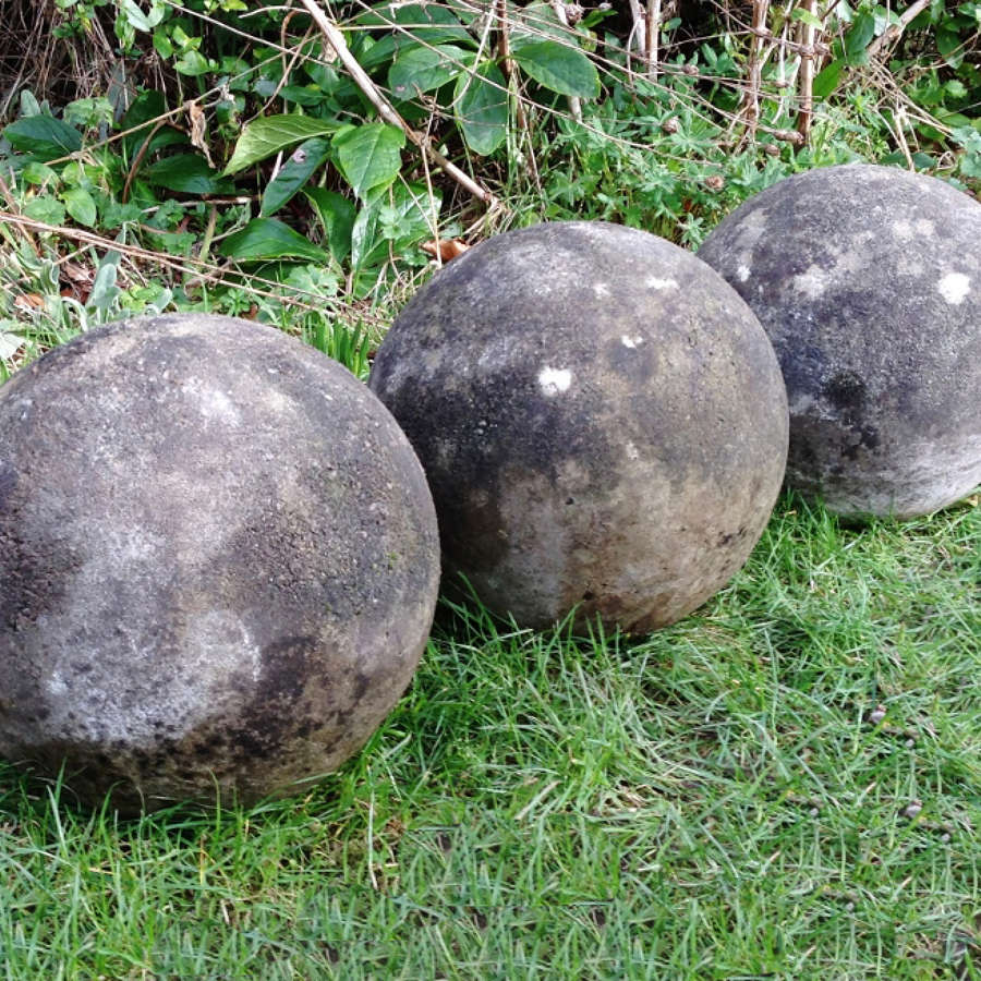 Set of 3 Stone Balls