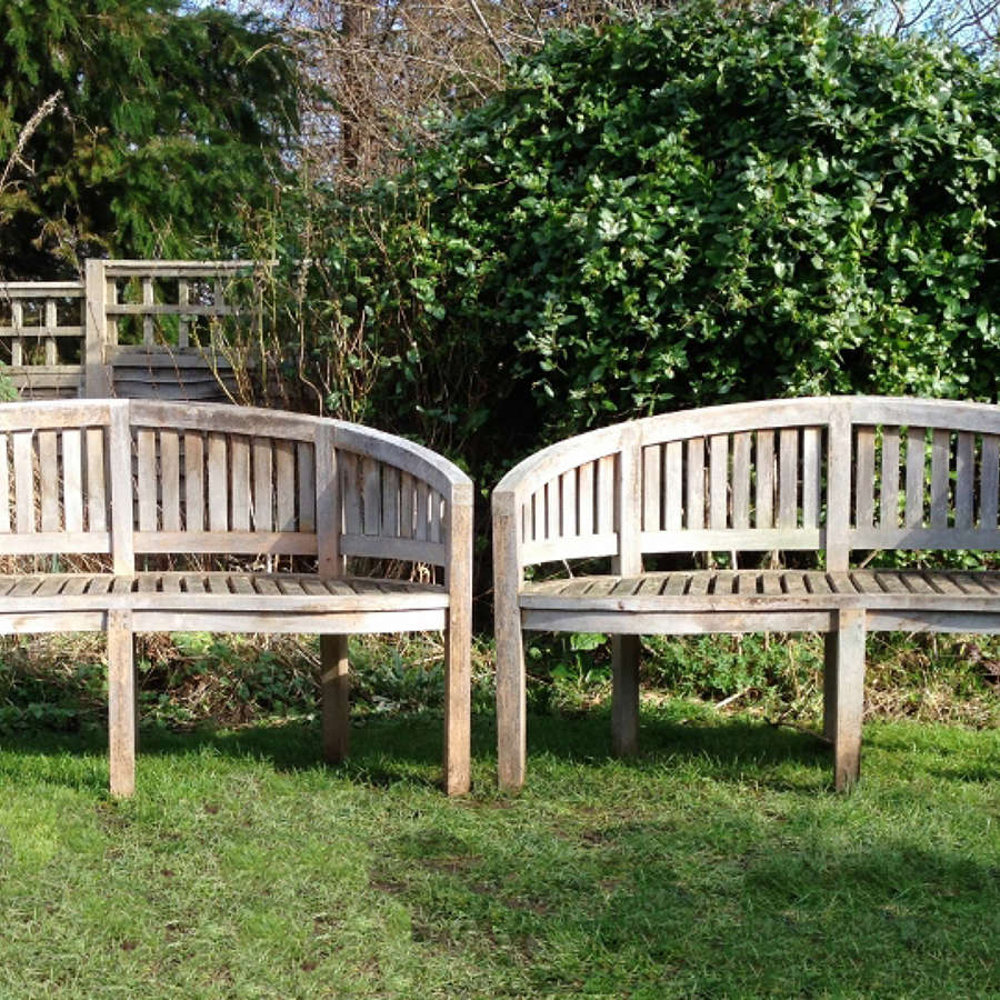 Curved Wooden Benches