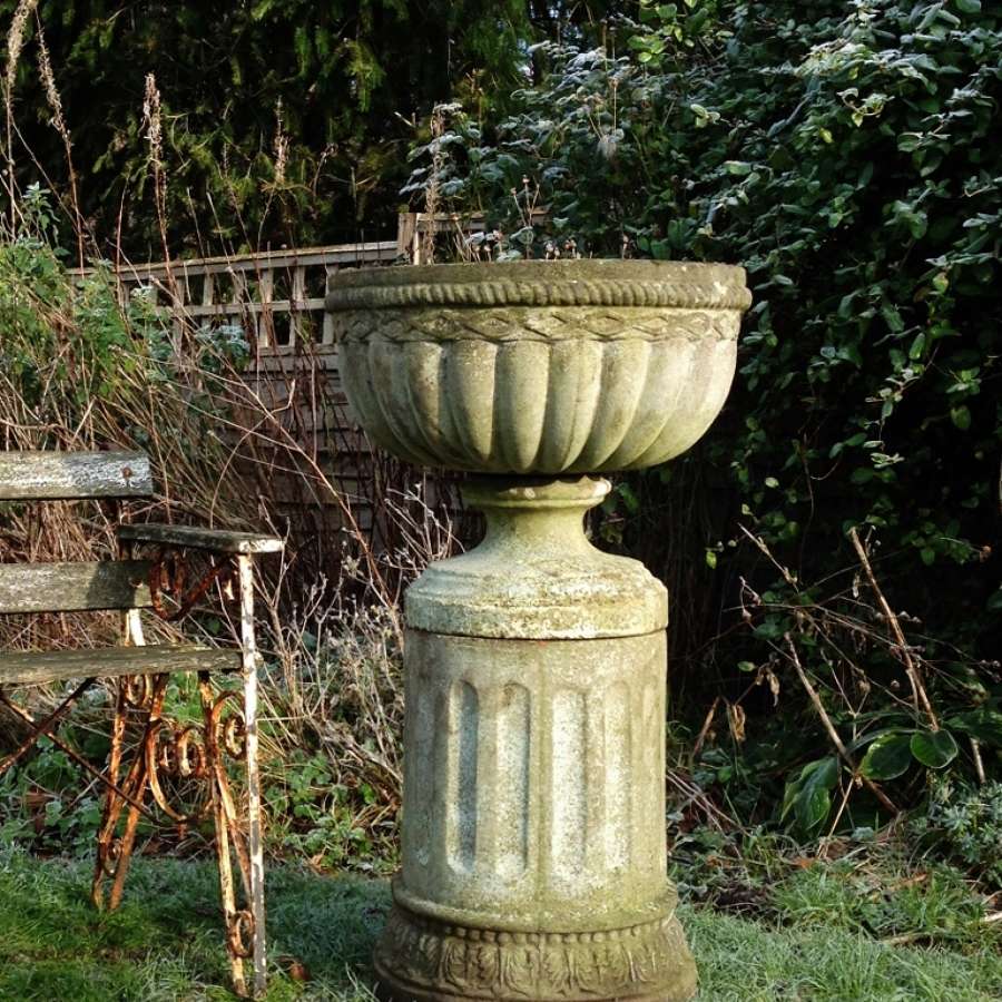 Lobed Urn and Pedestal