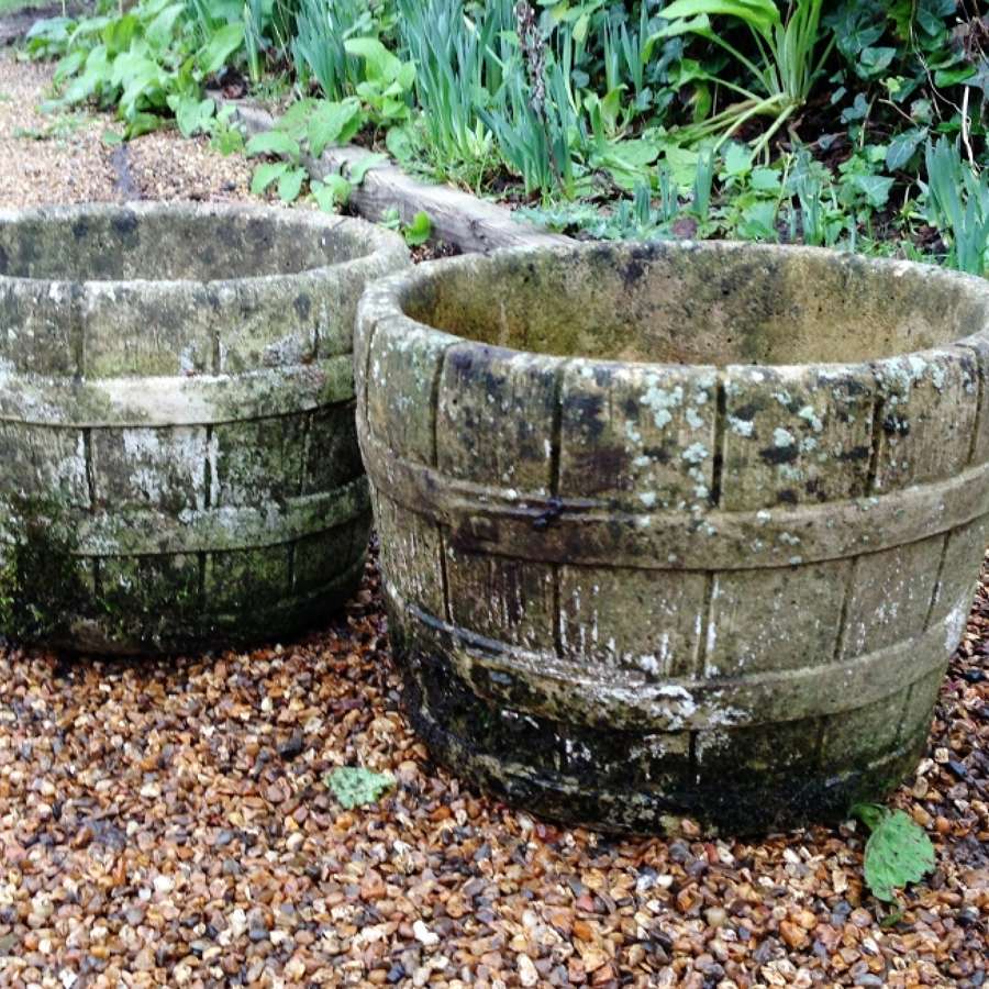 Pair of Small Weathered Planters