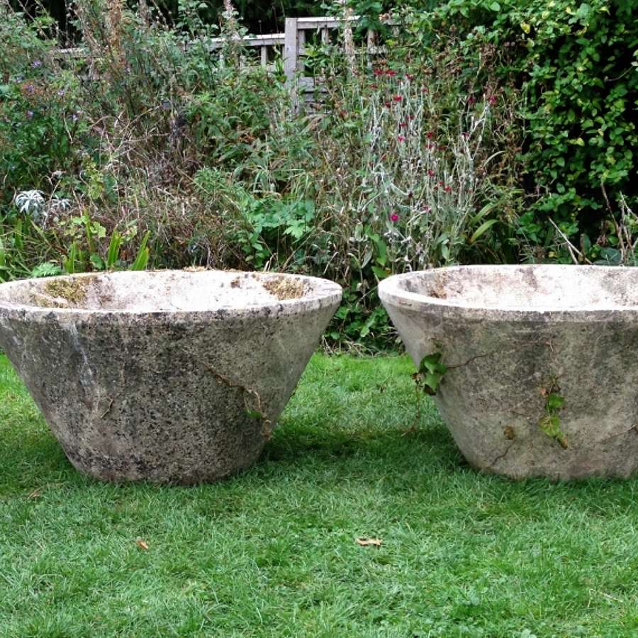 Pair of Very Large Conical Planters (another single available)