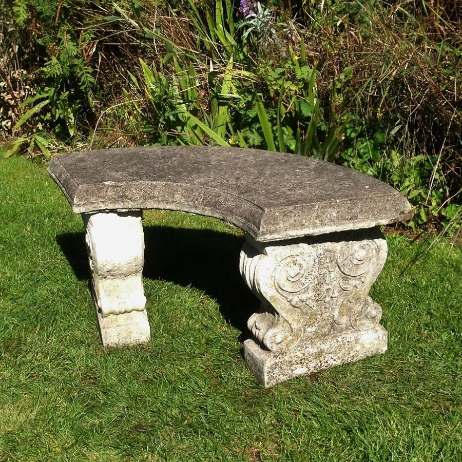 Small Curved Stone Bench