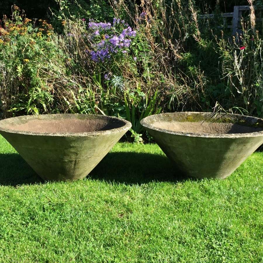 Pair of Large Conical Planters