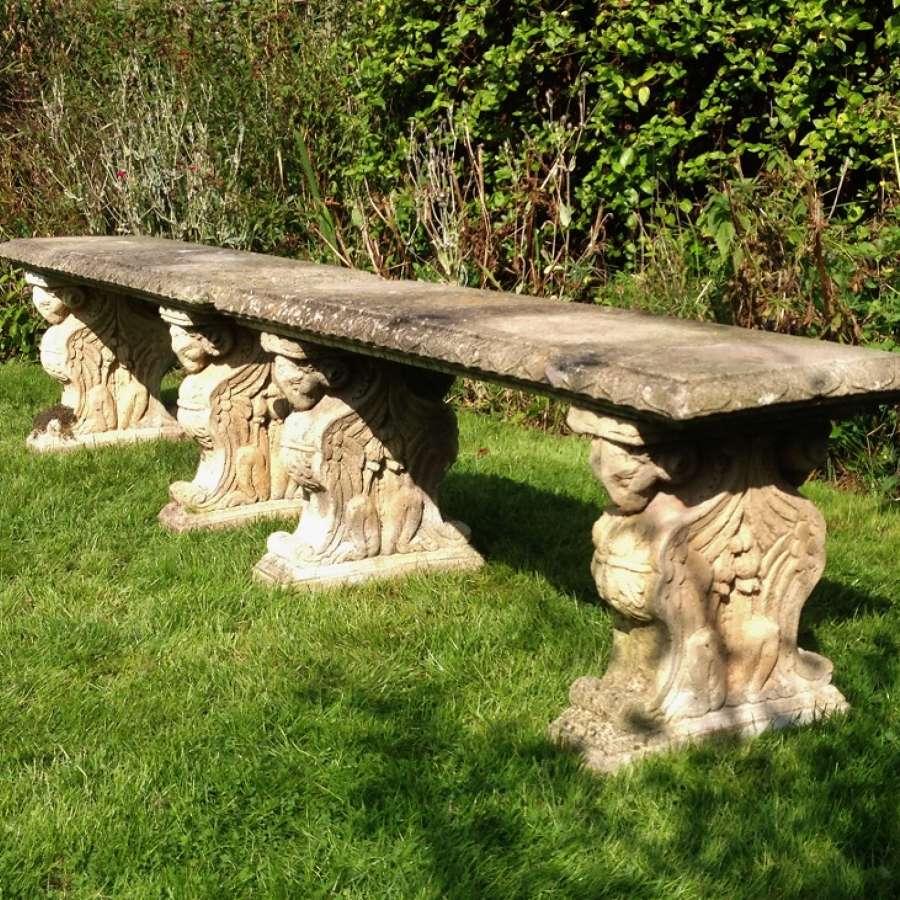 Pair of Benches with Griffin Legs