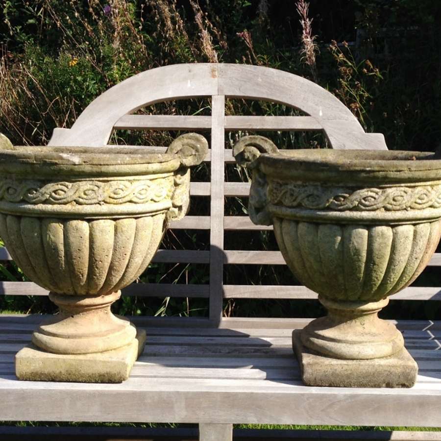 Pair of Small Handled Urns
