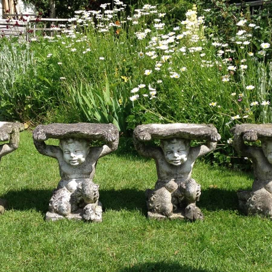 Set of Four Fawn Stools