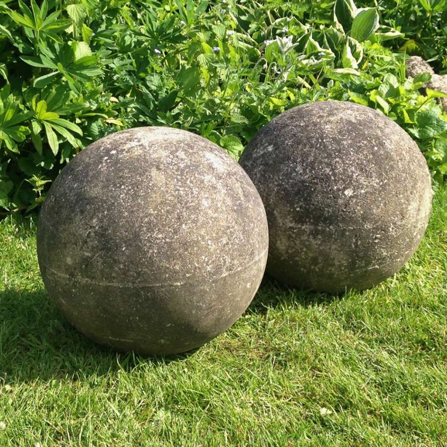Pair of Composite Stone Balls