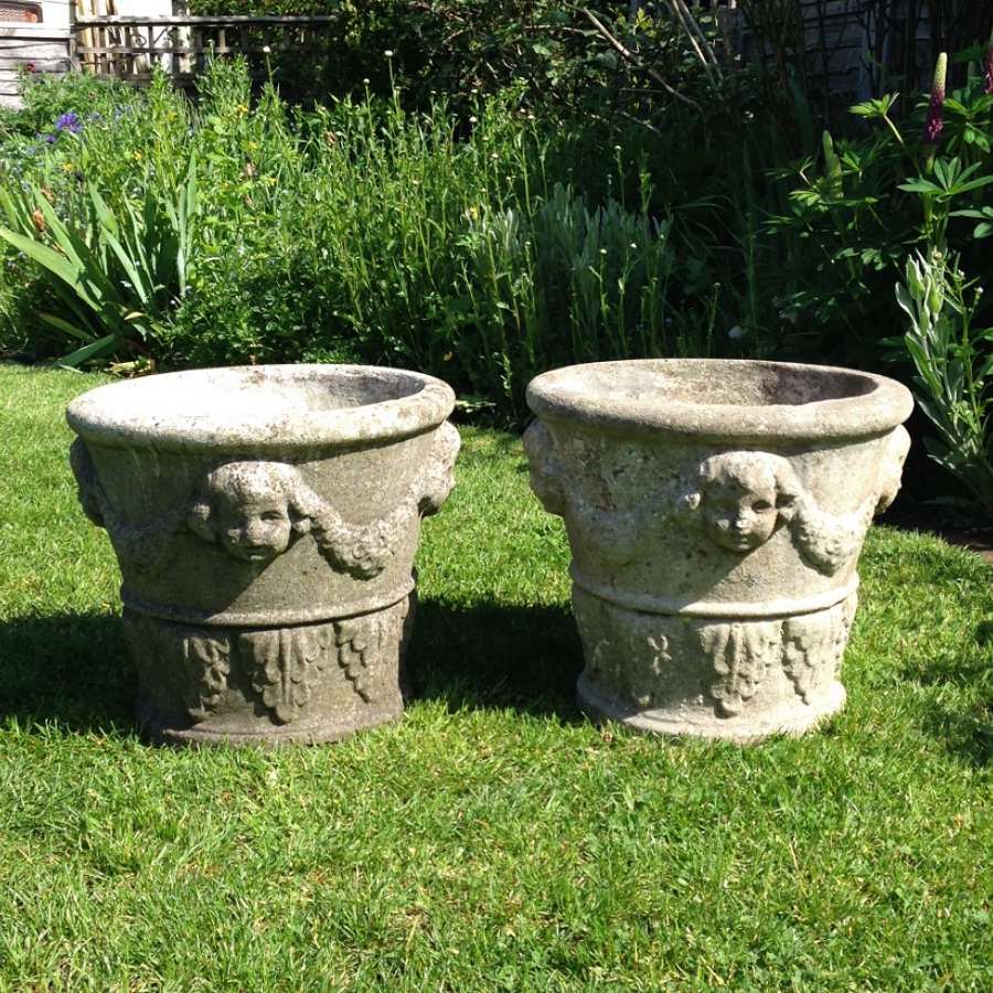 Pair of Cherub Pots
