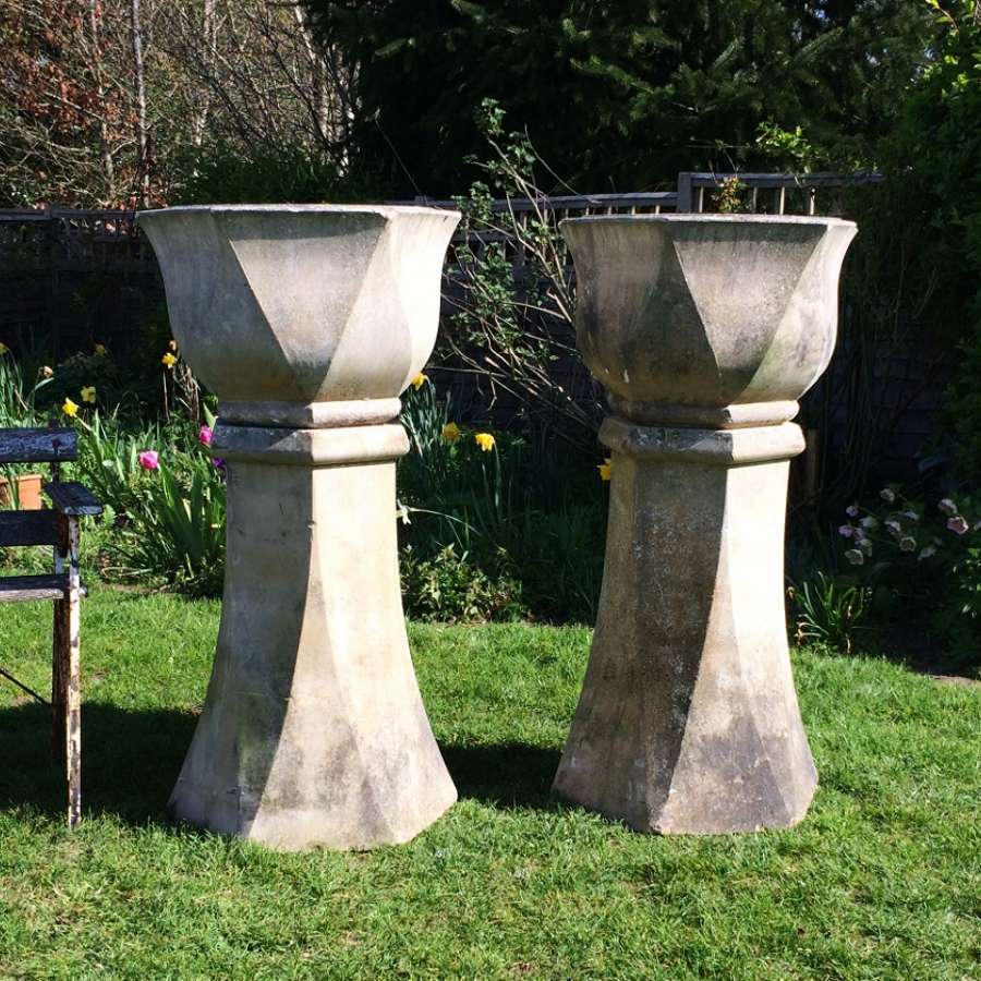 Pair of Large Retro Planters on Stands
