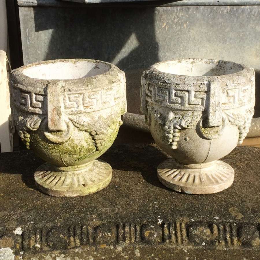 Pair of Small Painted Urns
