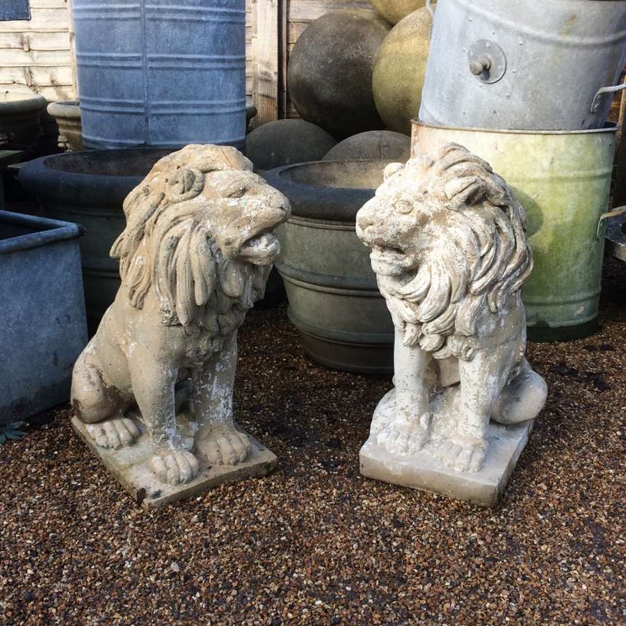 Pair of Composite Lions