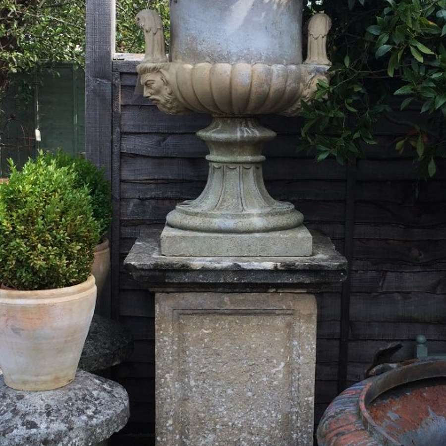Enormous Handled Urn and Pedestal