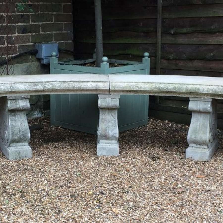 Large Curved Stone Seat