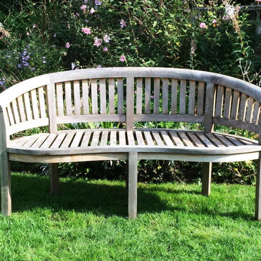 Curved Wooden Bench