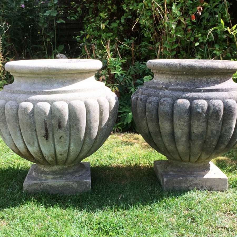 Pair of Large Weathered Vases