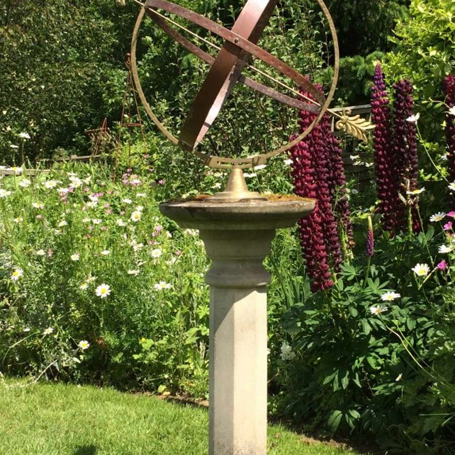 Copper and Brass Armillary Sundial