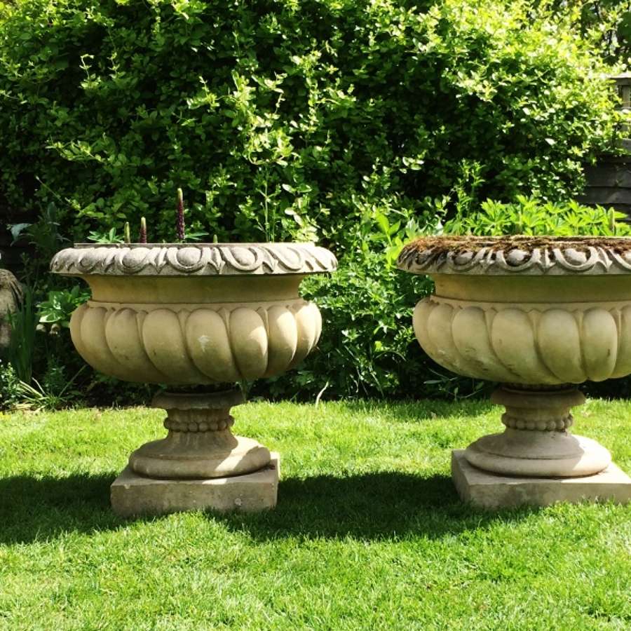 Pair of Large Garden Urns