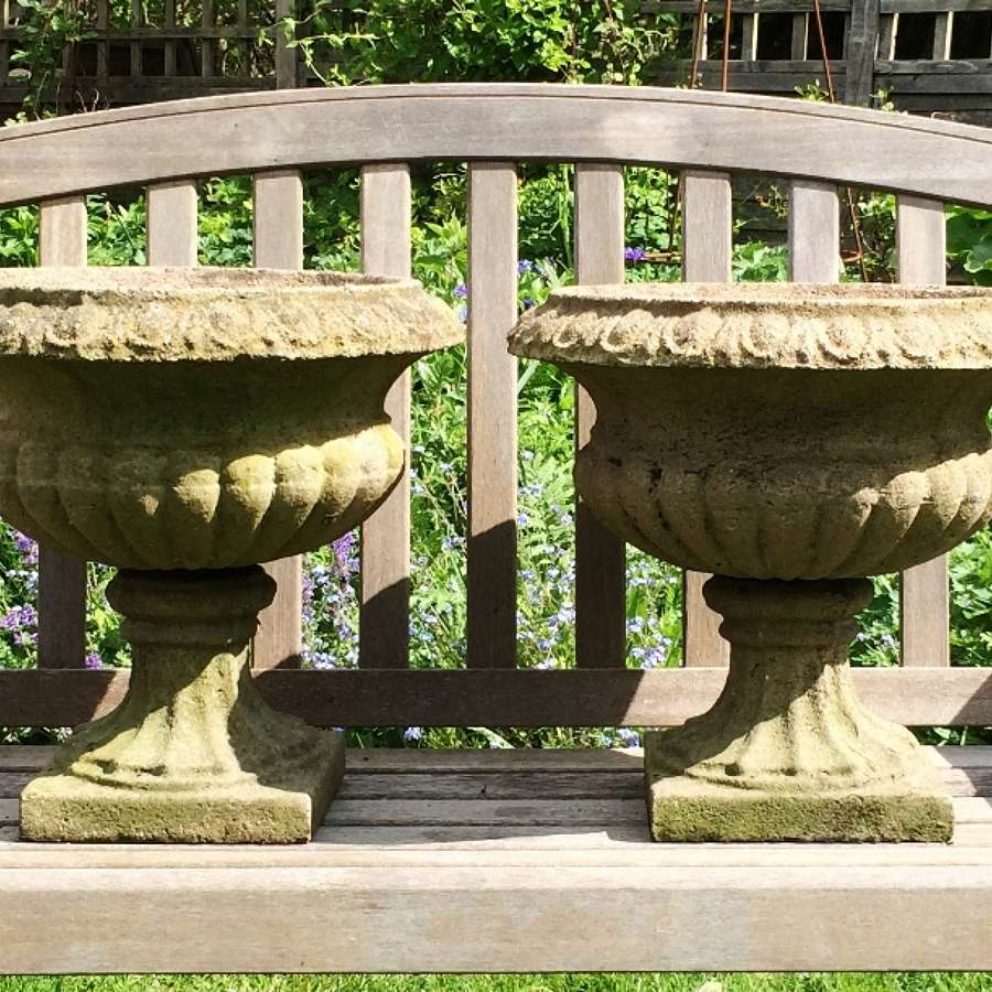 Pair of Weathered Urns