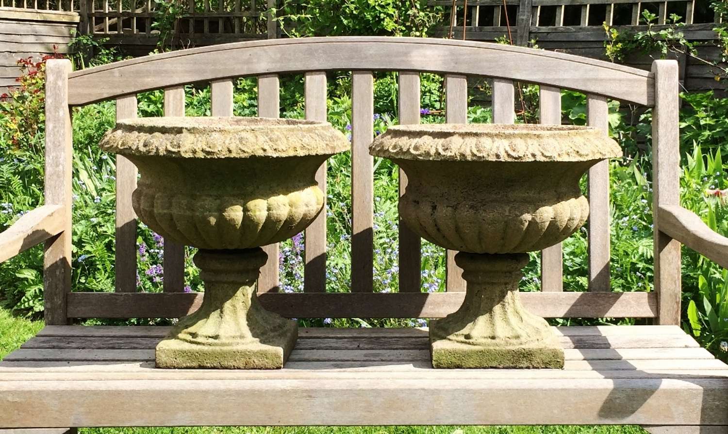 Pair of Weathered Urns
