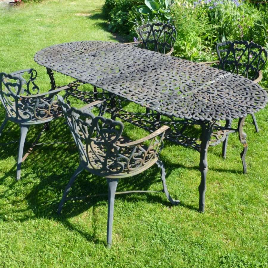 Large Iron Table and Chairs