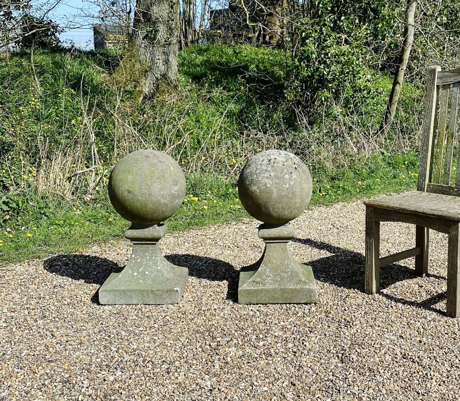 Pair of Weathered Ball Finials