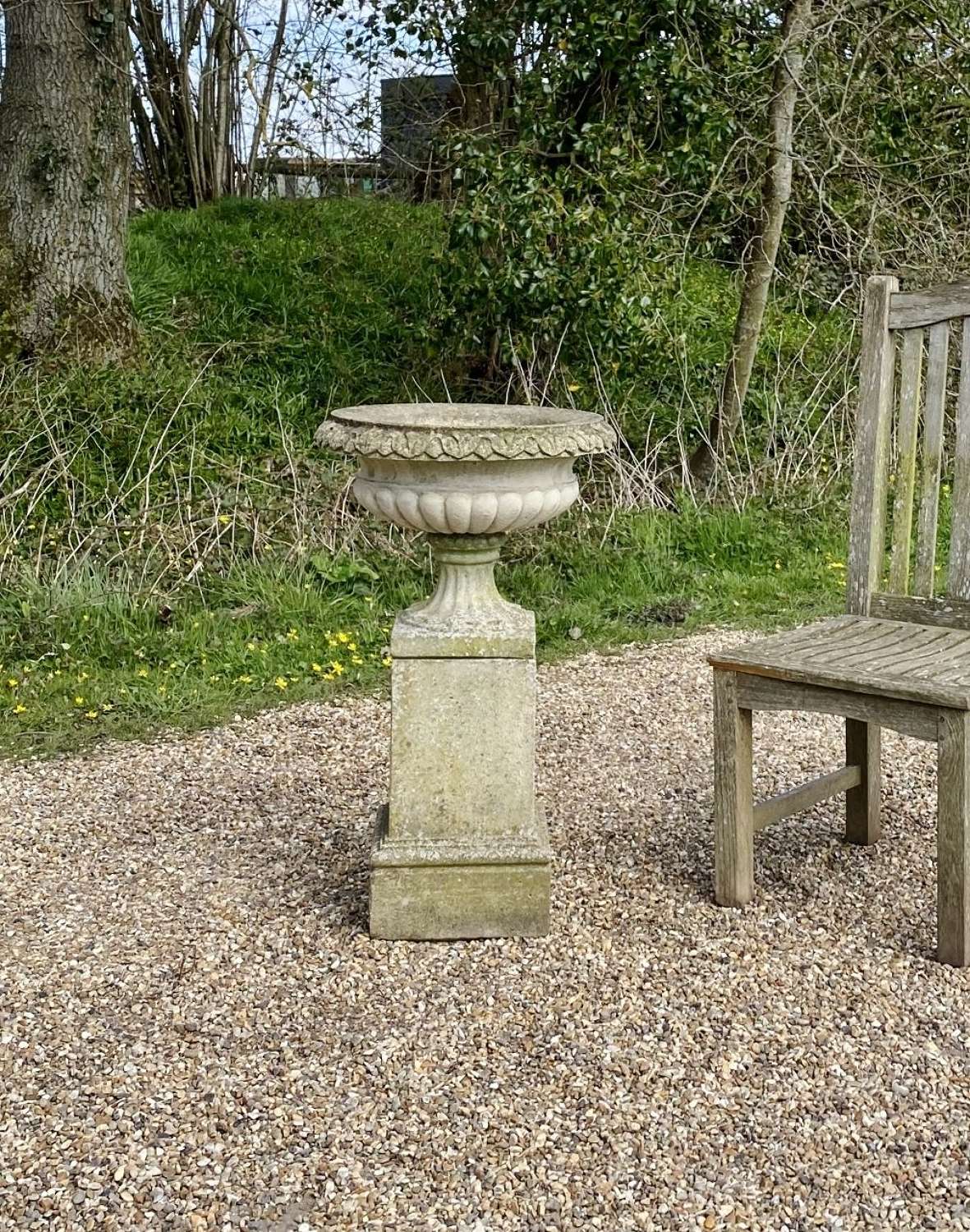 Small Vintage Urn and Pedestal