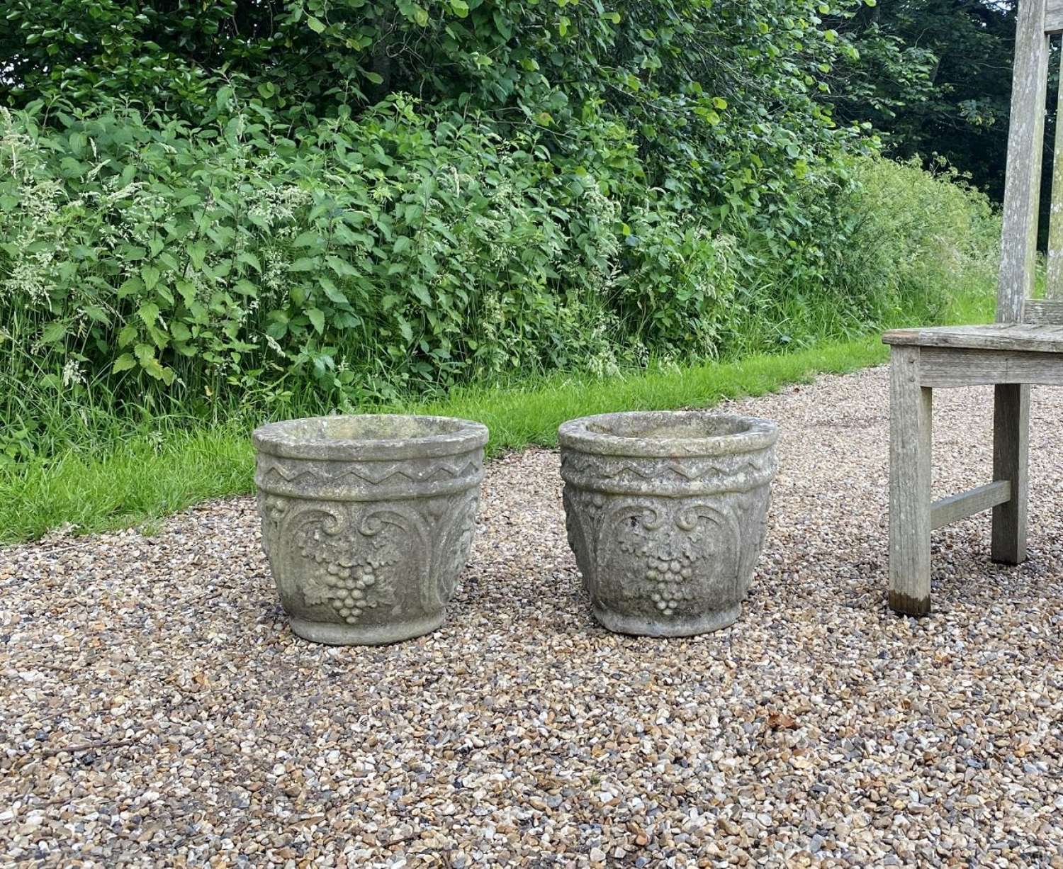 Pair of Small Patinated Decorative Planters