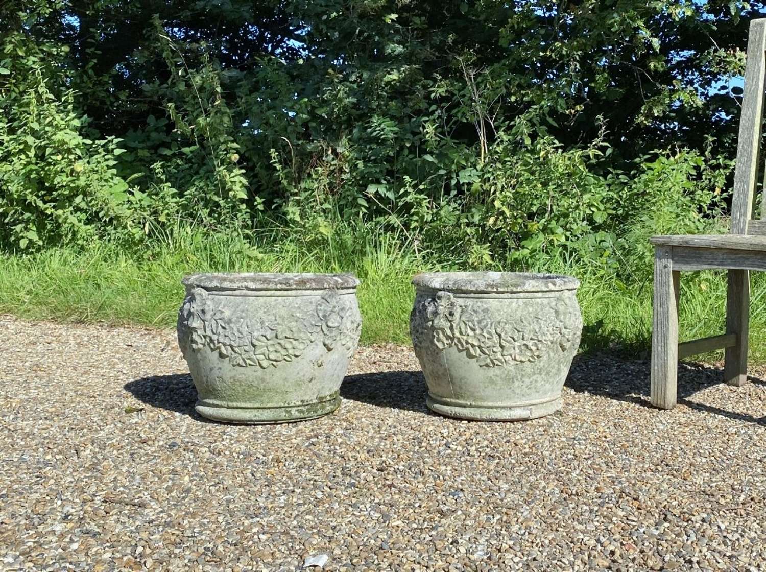 Pair of Patinated Garden Planters