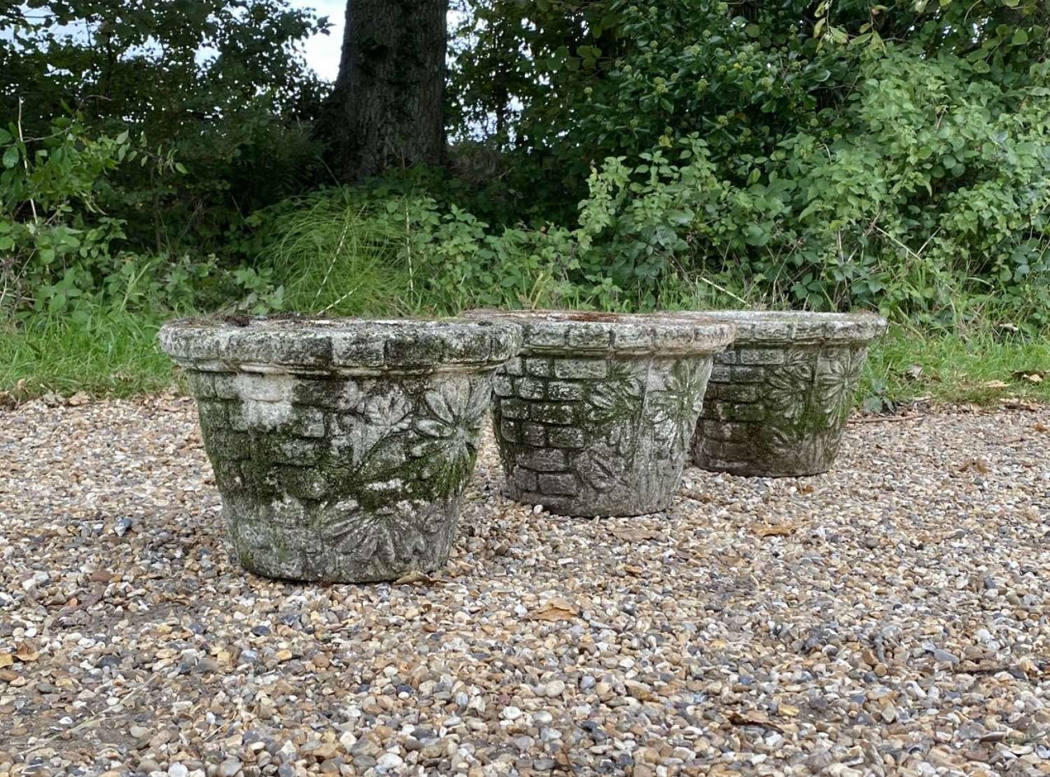 Set of Small Mossy Planters