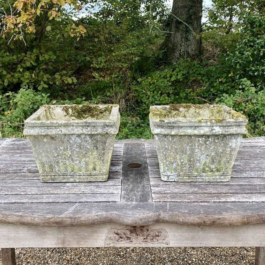 Pair of Small Patinated Planters