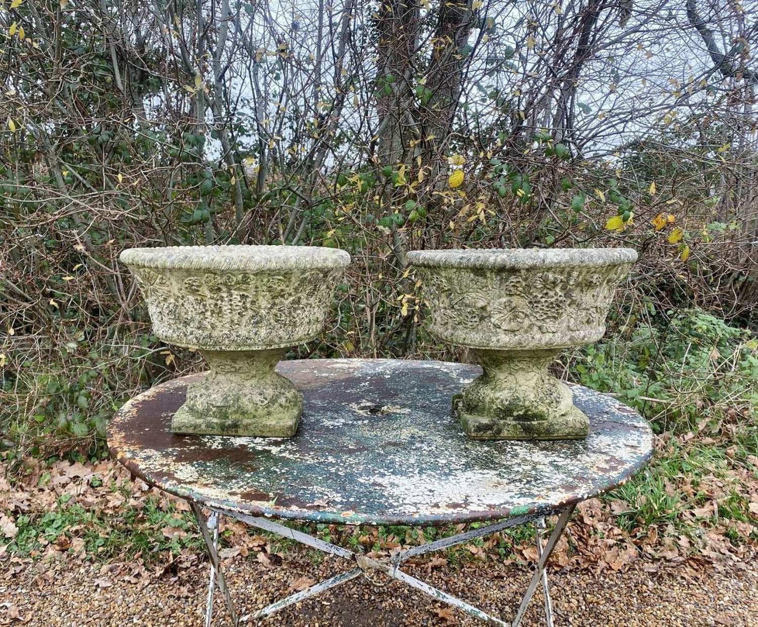 Pair of Floral Urns