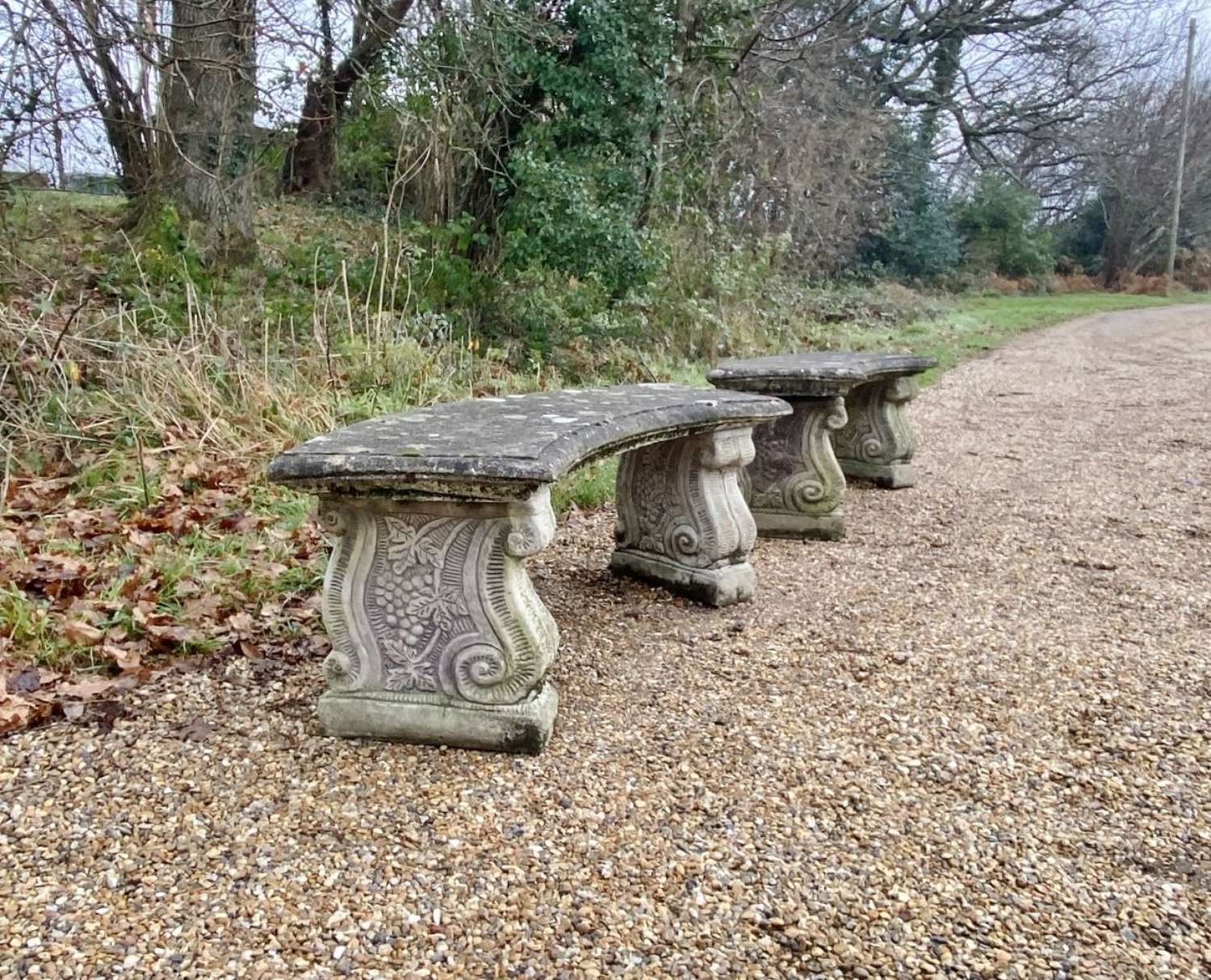 Curved Stone Benches